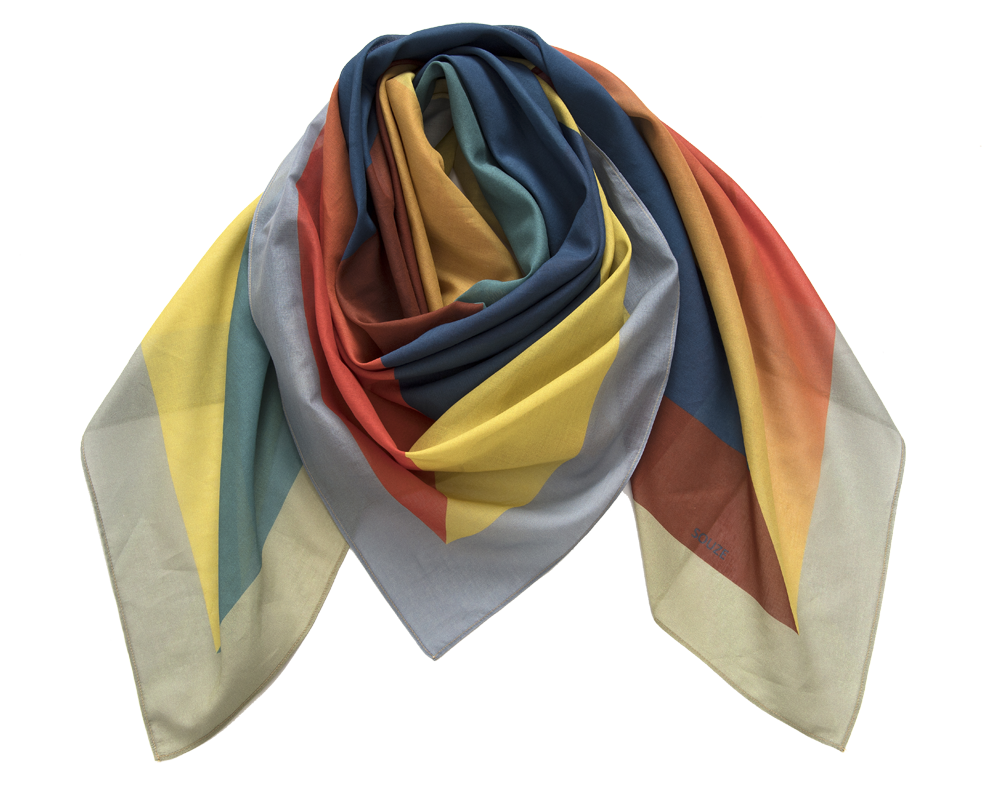 Carré maxi (a) - Juxtapose ,Water and Chili' EcoCotton