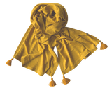 Leinenschal mit Tasseln gelb