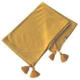 Leinenschal mit Tasseln gelb