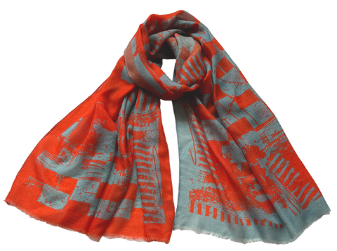 (A) Langschal Cashmere Oona Orange