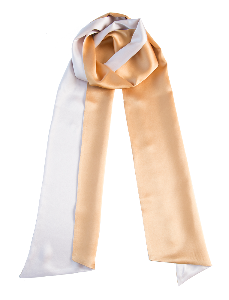 Langschal schmal - Apricotgold und Rosé