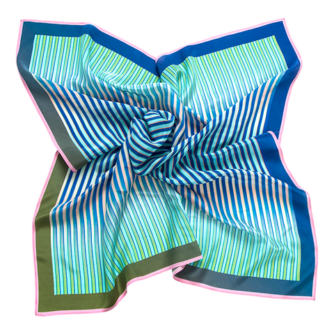 Carré Midi 120 (a)- Merging Stripes blue